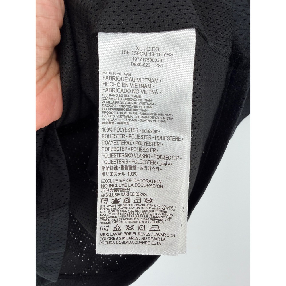 Jordan Mesh Button Down Shirt XL Black Short Sleeve Cropped Streetwear Sporty - Picture 4 of 7